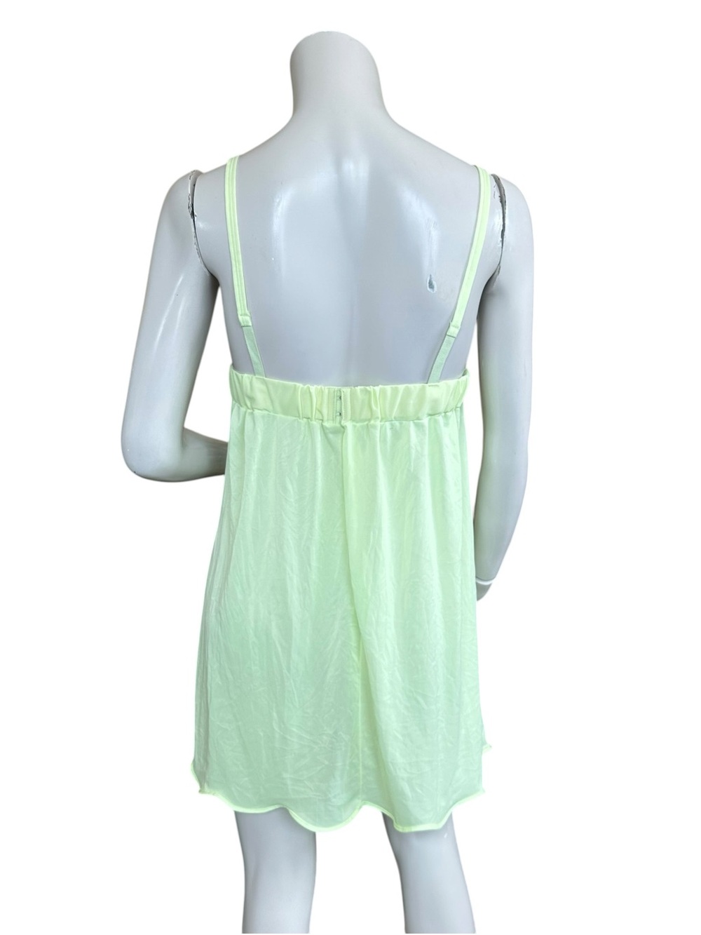 Vintage 80s Formfit Rogers Pale Lime Green Babydoll Underwire Lingerie Dress 36A - Picture 6 of 13